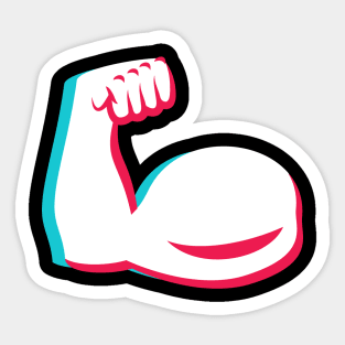 TikTok muscles emoji smiley White Sticker